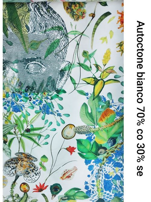 tessuto in seta e cotone stampa piante Laboratorio Capri | SETAECOTONEAUTOCTONEAUTOCTONEBIANCO